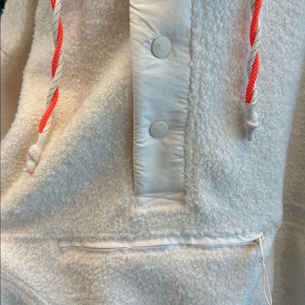 Free People Cream Teddy Pullover Jacket with Pink Accent - Picture 7 of 10